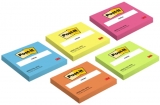 Notite adezive Post-it, diverse culori asortate, 76 x 76 mm, 100 file/buc, 3M